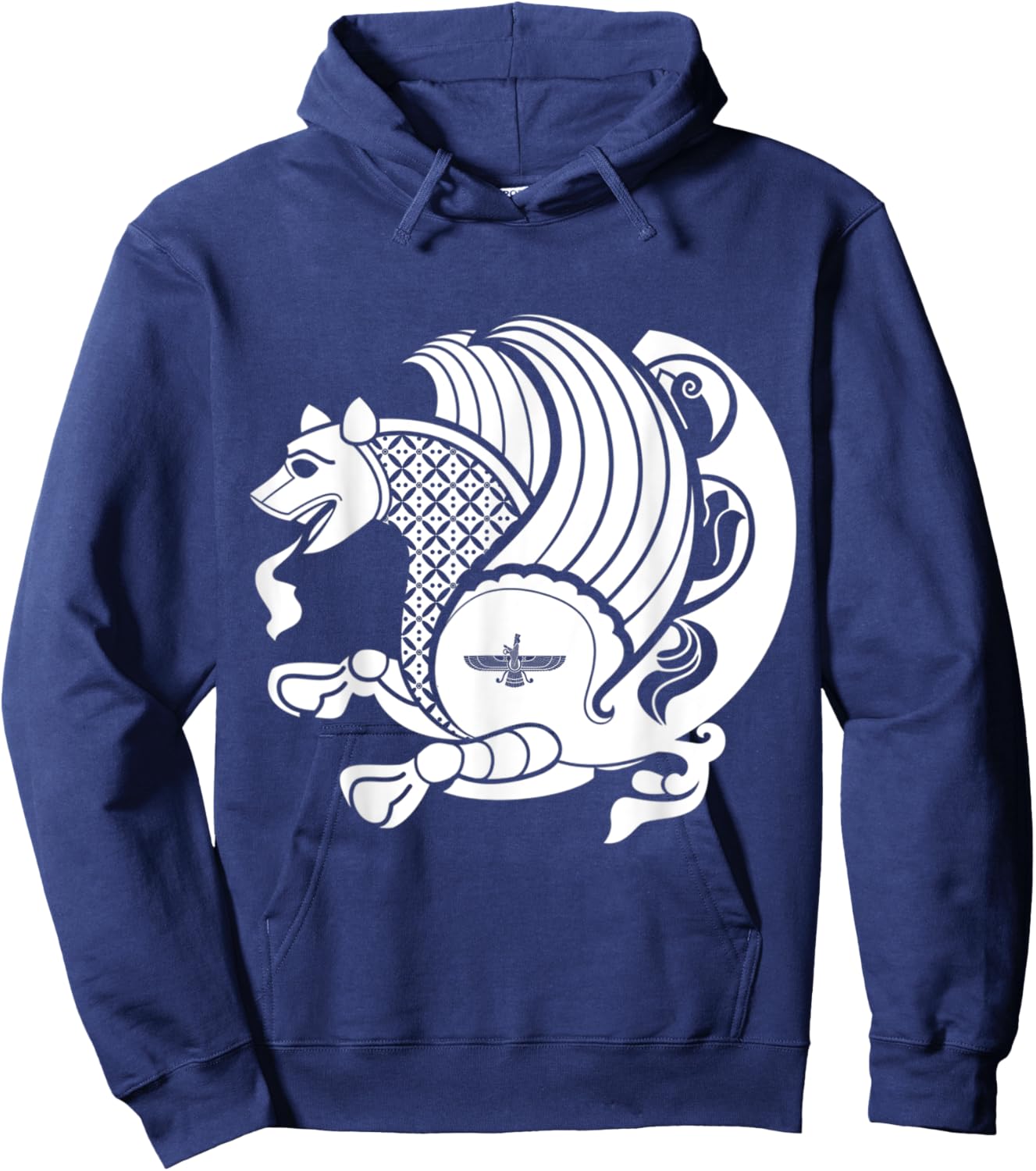 Persian Healing Simurgh Farvahar of Achaemenids & Sassanids Hoodie - Hoodie | Navy