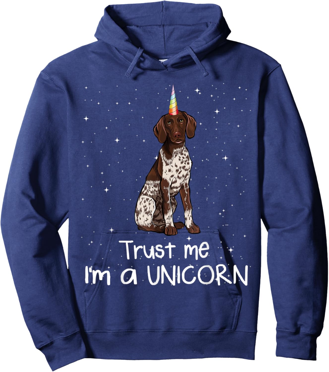 Believe Me I'm A Dog Unicorn Short-Haired German Braco Hoodie - Hoodie | Navy