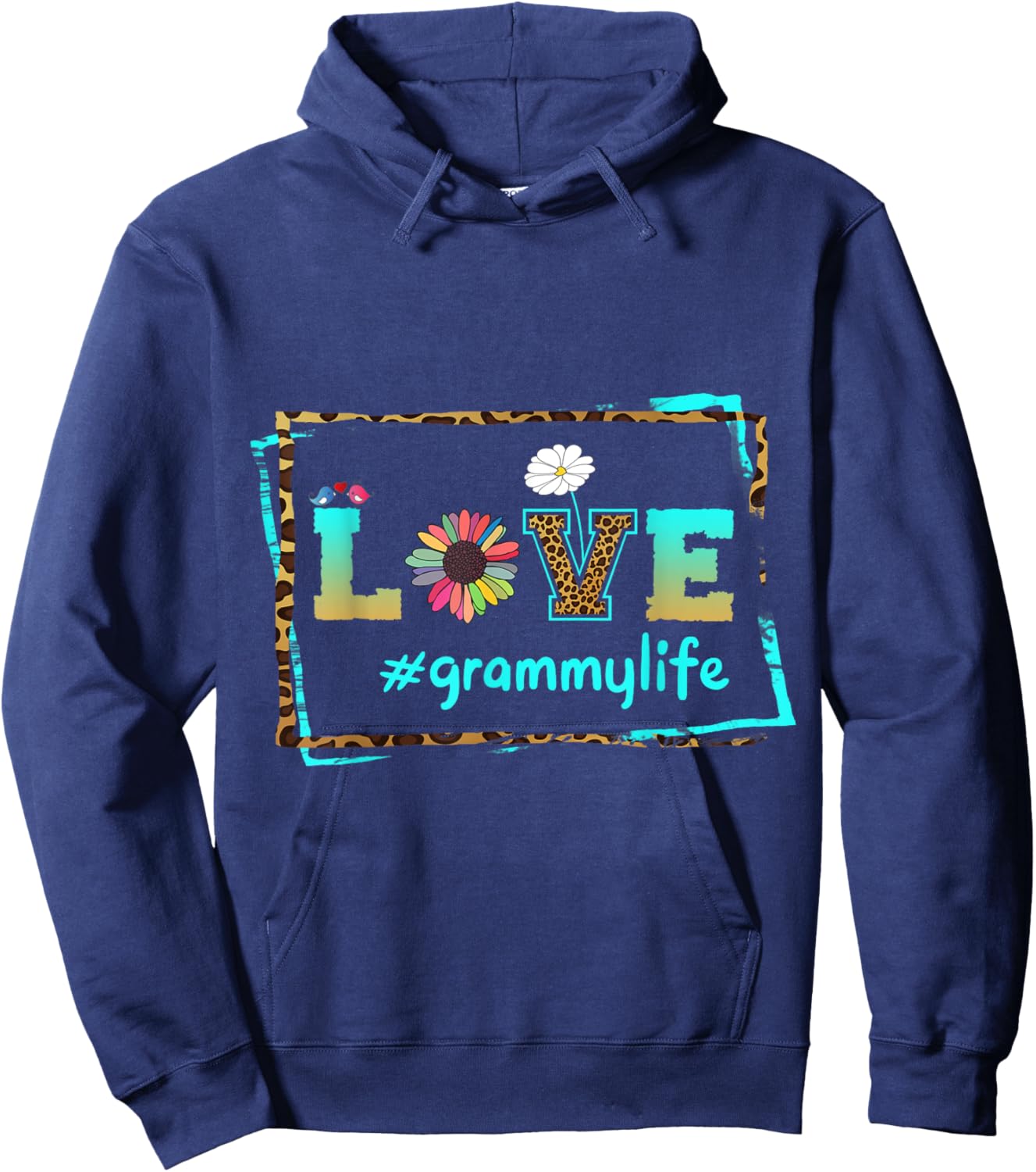 Women Love Grammy Life Retired Grandma Mothers Day Christmas Hoodie - Hoodie | Navy