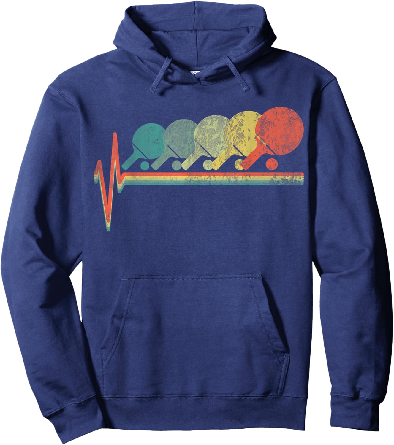 Vintage Ping Pong Paddle Table Tennis Funny 70s Women Men Hoodie - Hoodie | Navy