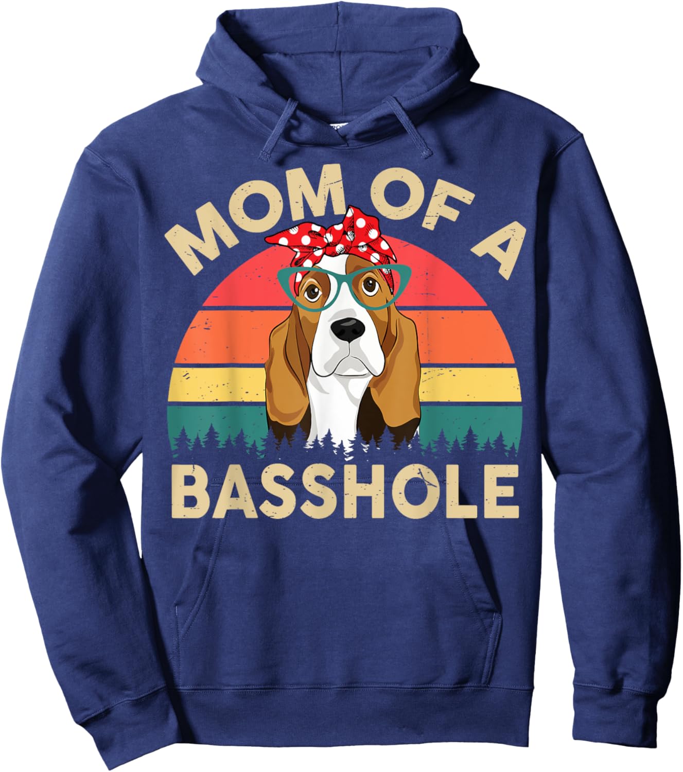 CAT Basset-Hound Gifts Mom Of A Basshole Funny Women's Hoodie - Hoodie | Navy
