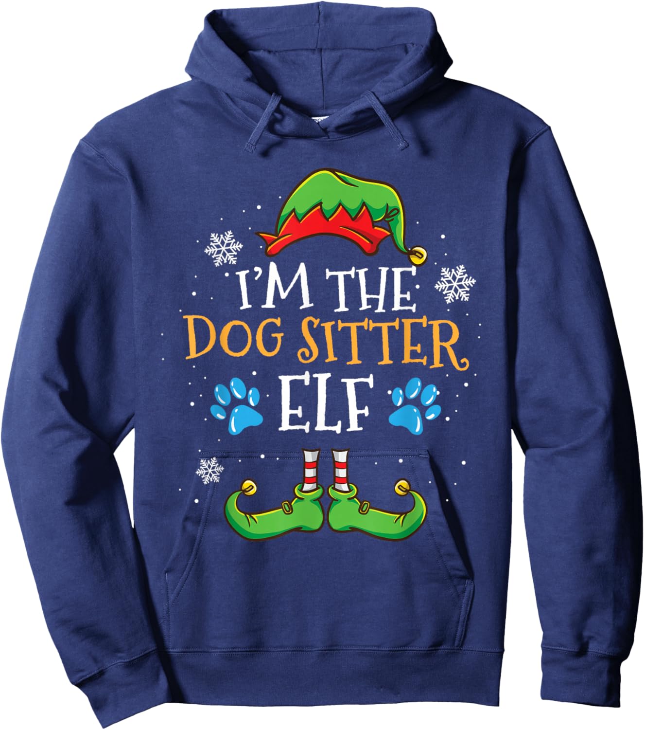 Im The Dog Sitter Elf Christmas Hoodie - Hoodie | Navy