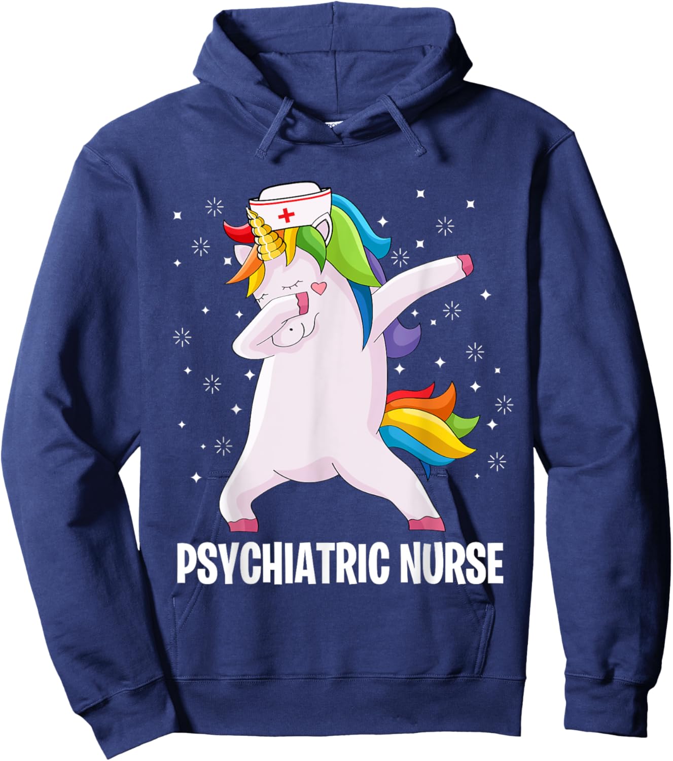Psychiatric Nurse Dab Unicorn RN Mental Health Psych Nurse Hoodie - Hoodie | Navy