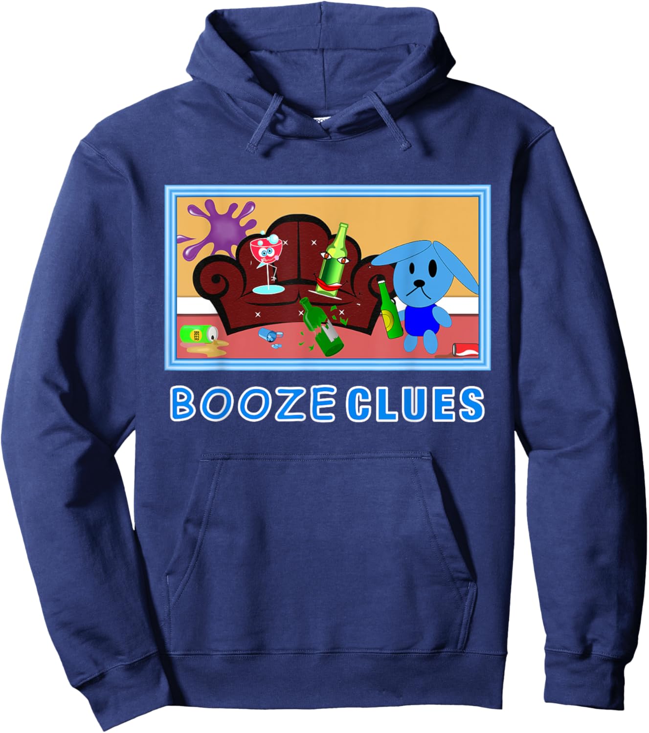 Booze Clues Shirt Funny Booze Drinking Partying Bachelor Hoodie - Hoodie | Navy
