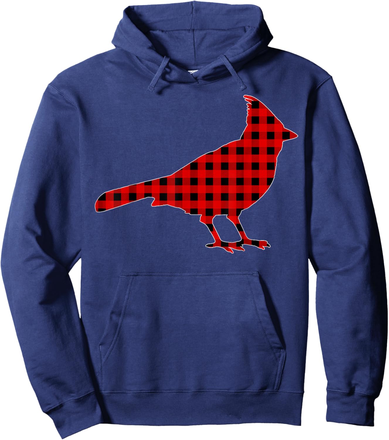 Matching Funny Buffalo Plaid Cardinal Bird Christmas Pajama Hoodie - Hoodie | Navy