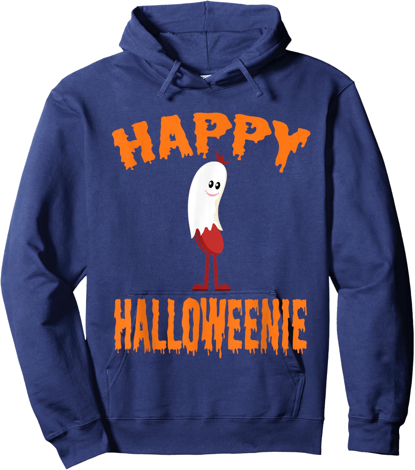 Happy Halloweenie Adult Halloween Humor Joke Hotdog Hoodie - Hoodie | Navy