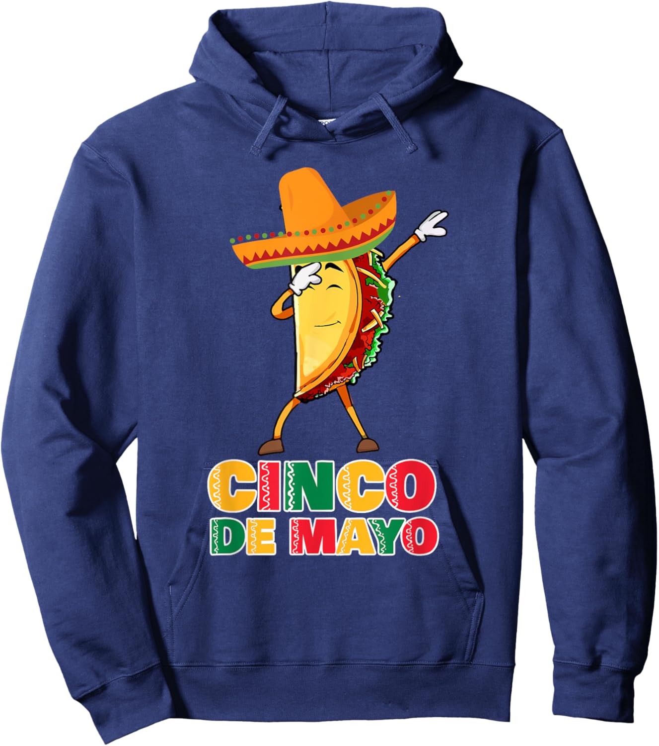 Funny Dabbing Taco Sombrero Kids Party Fiesta Cinco de Mayo Hoodie - Hoodie | Navy