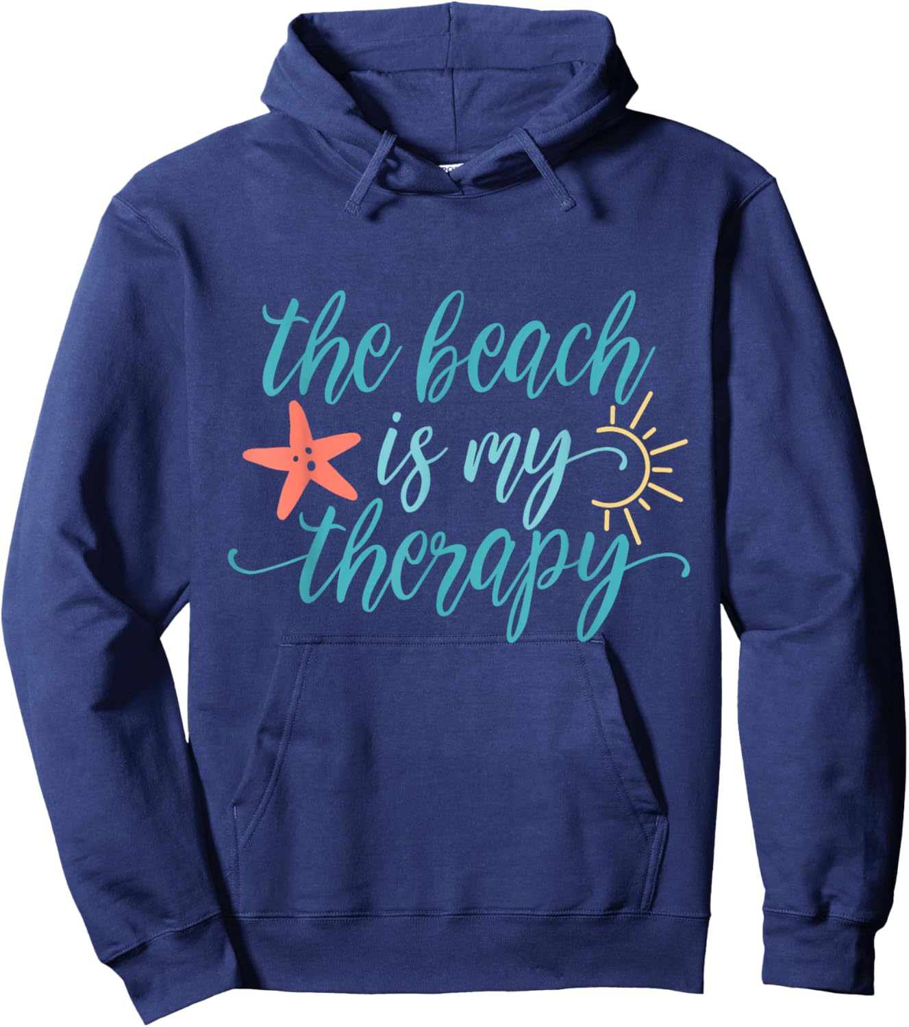 Beach Vacation The Beach is my Therapy Hoodie - Hoodie | Navy
