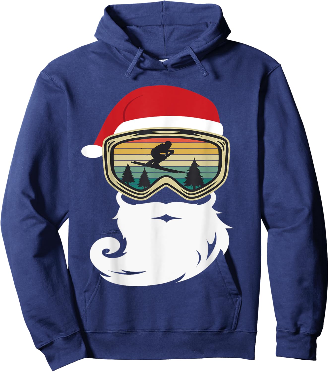 Ski Christmas Winter Ski Funny Gift Hoodie - Hoodie | Navy