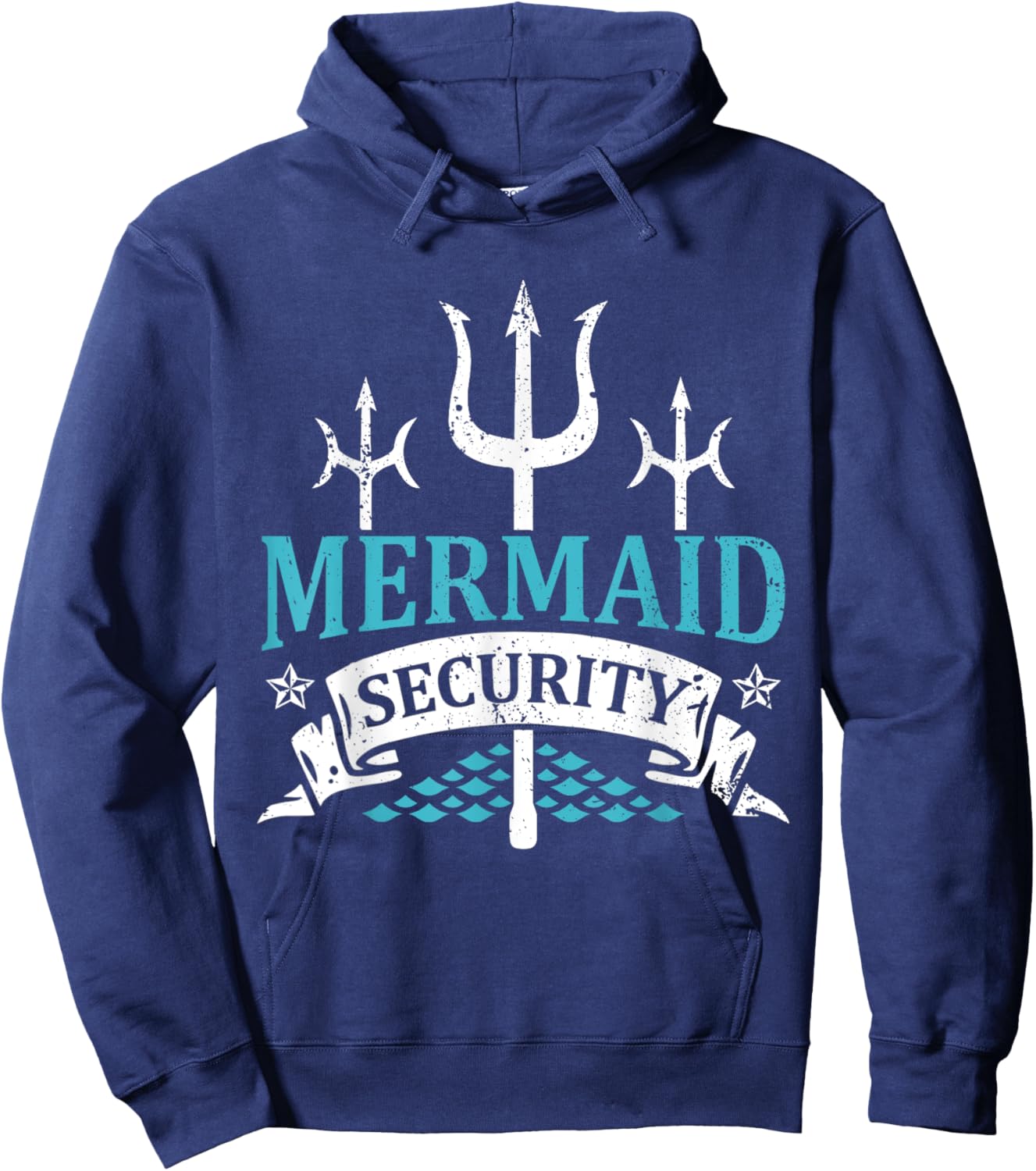 Merman Mermaid Party Swimming Sea Waves - Mermaid Security Hoodie - Hoodie | Navy