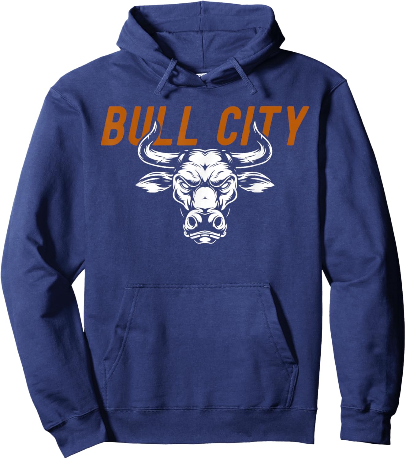 Bull City Durham NC 919 North Carolina Bull Head Hoodie - Hoodie | Navy
