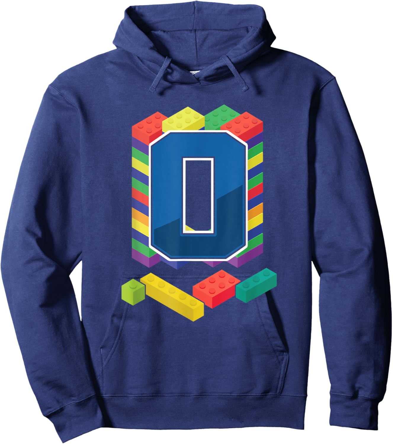 Letter O Master Builder Alphabet Last Name Building Blocks Hoodie - Hoodie | Navy