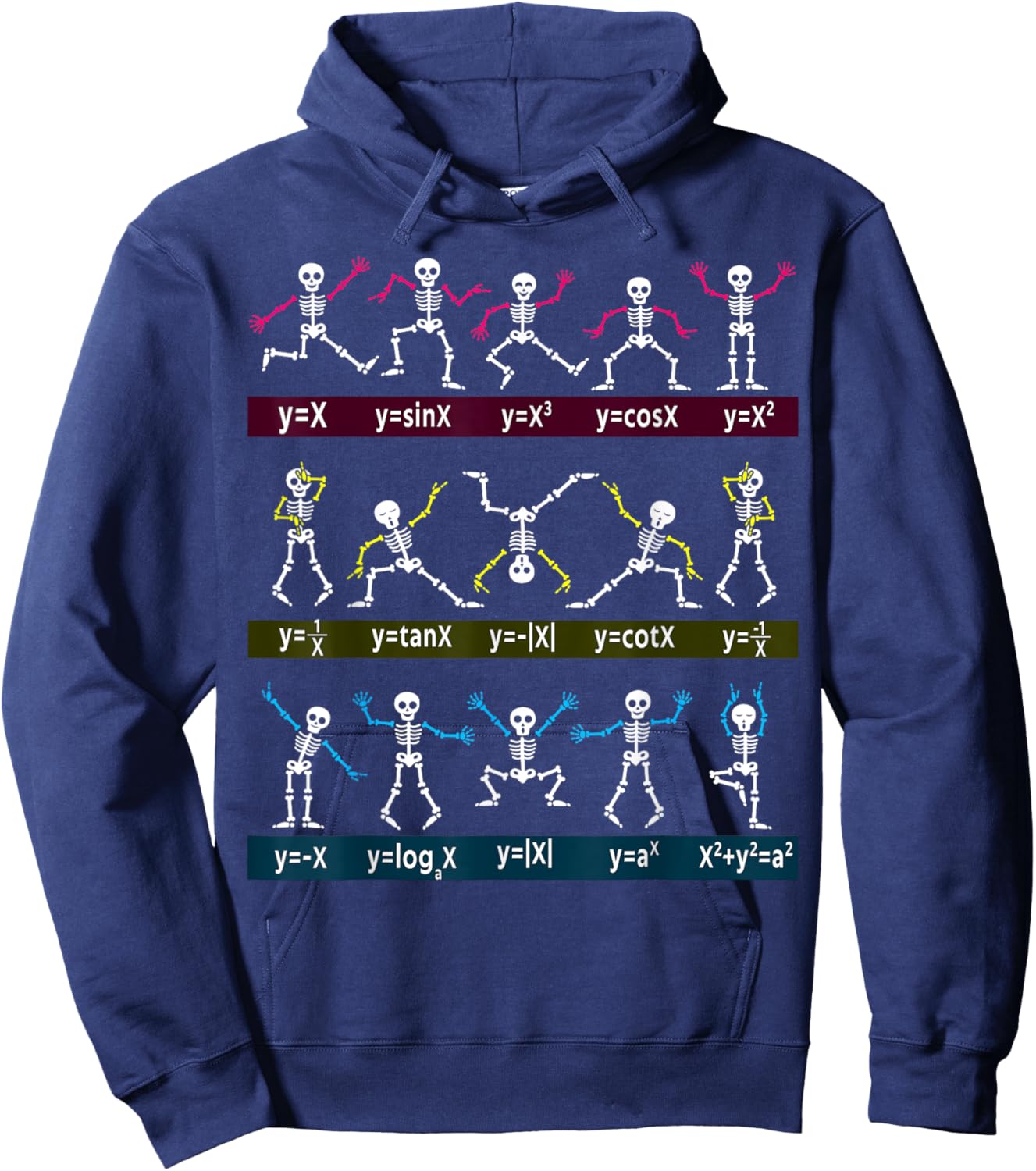 Algebra Dance Funny Function Skeleton Geek Pun Math Equation Hoodie - Hoodie | Navy
