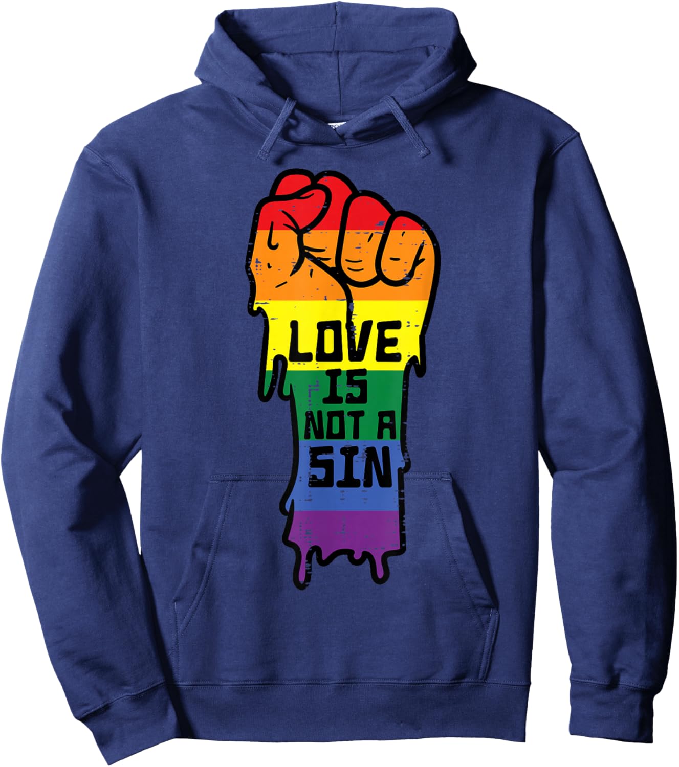 Love Is No Sin Protest Pride Month Straight Ally Hoodie - Hoodie | Navy