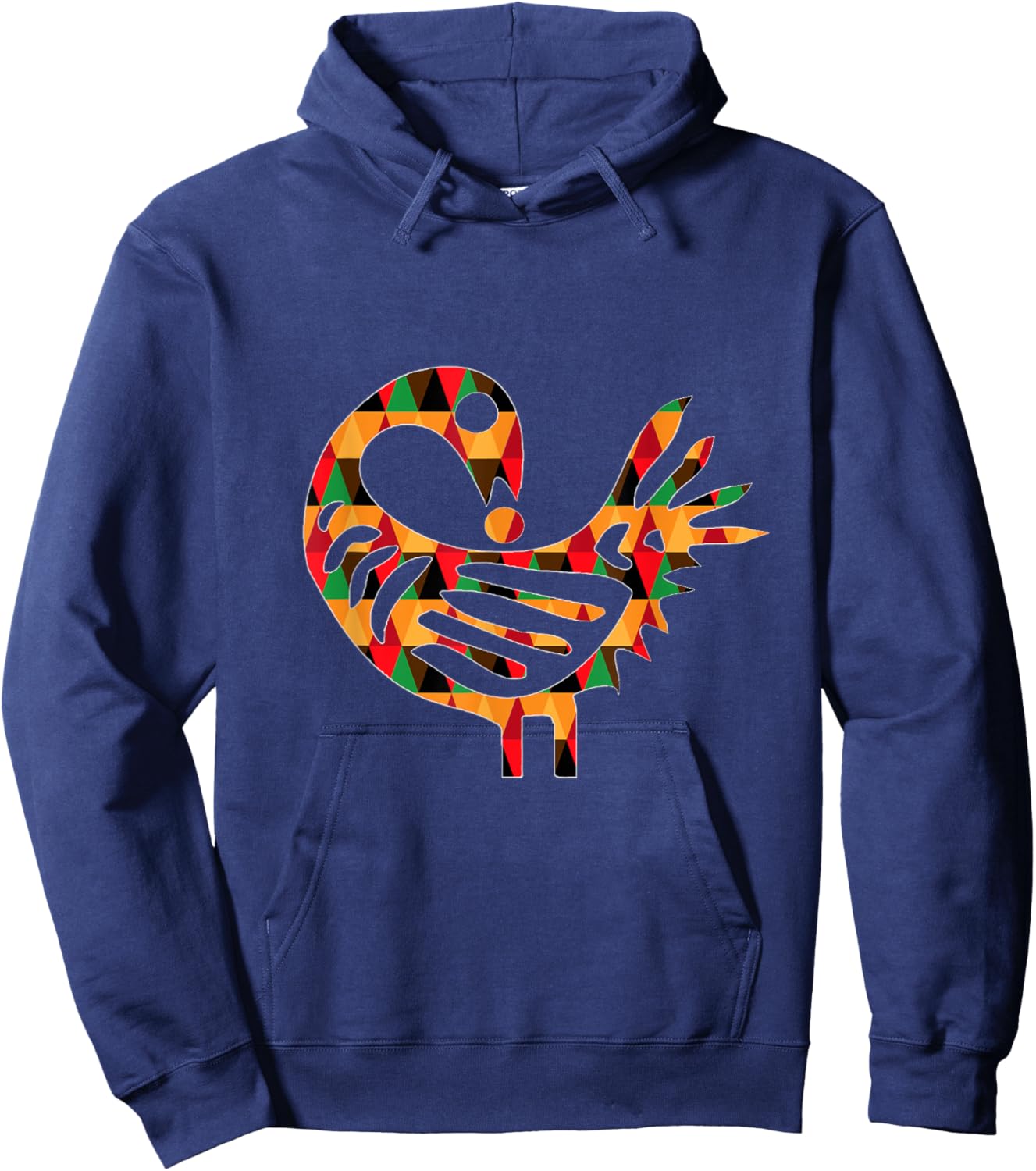 Sankofa Pattern Afrocentric Adinkra Symbol Hoodie - Hoodie | Navy