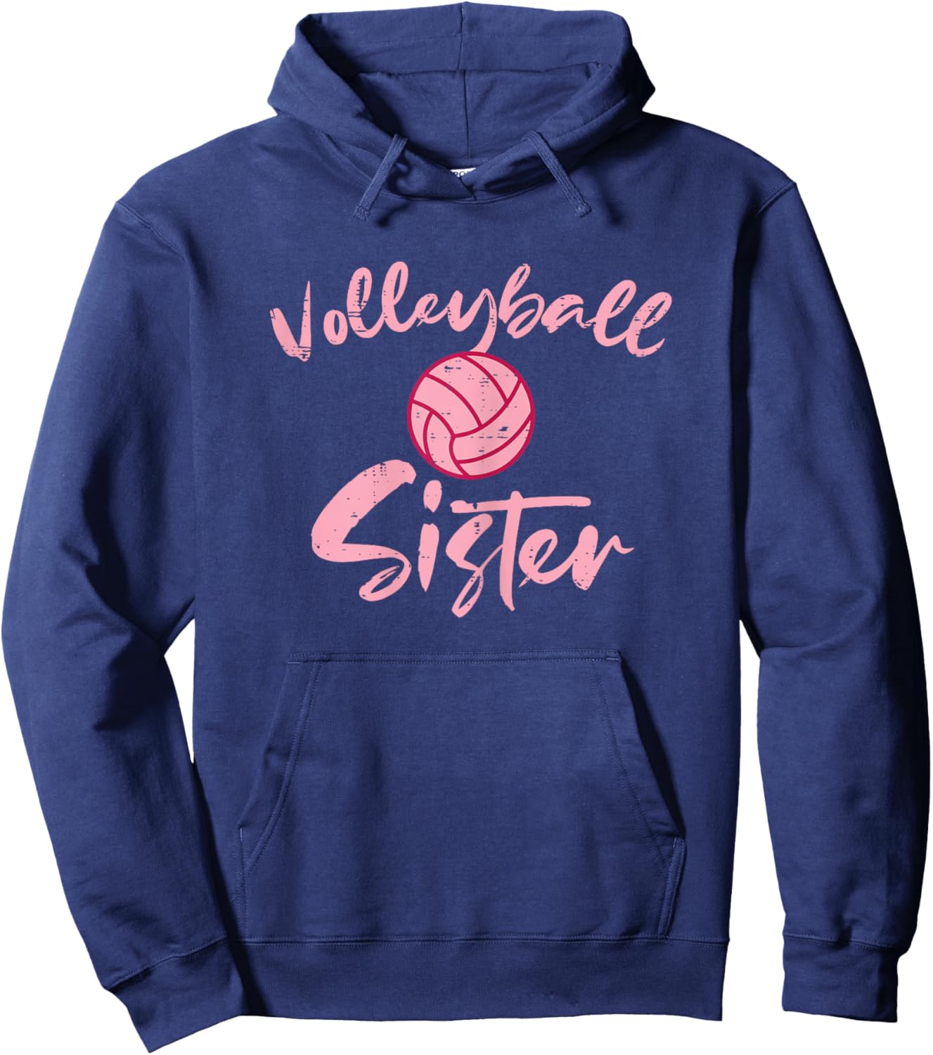Pink Volleyball Sister Cute Family Matching Sis Girls Women Hoodie - Hoodie | Navy