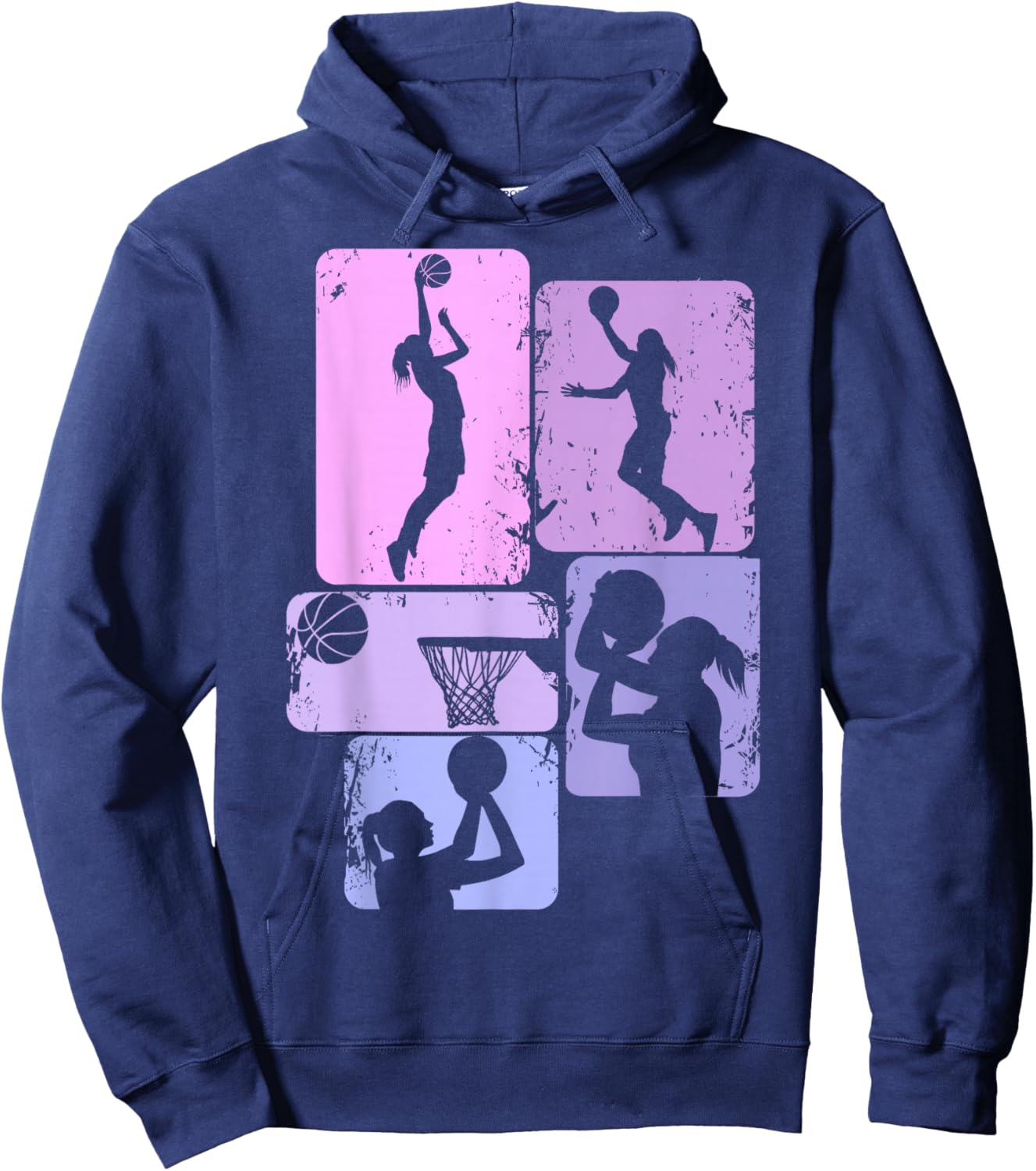 Basketball Girl Women Girls Kids Small Hoodie - Hoodie | Navy