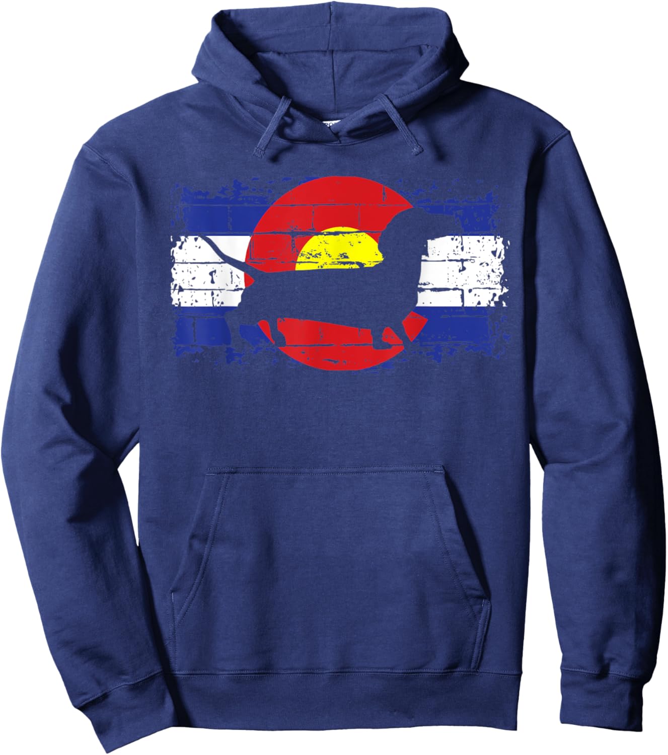 Colorado Flag Dachshund Wiener Dog Lover Pet Owner Doxie Men Women Hoodie - Hoodie | Navy