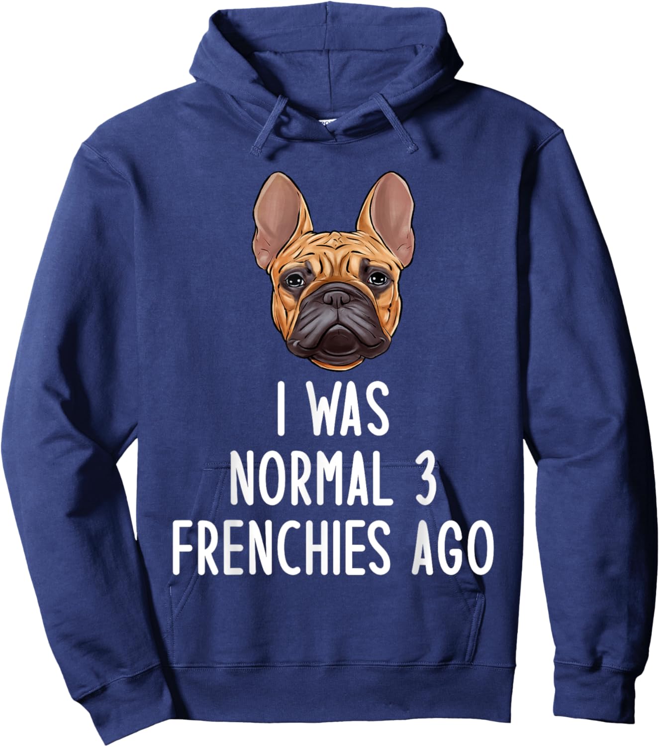 French Bulldog I Was Normal 3 Frenchies Ago Men Women Kids Hoodie - Hoodie | Navy