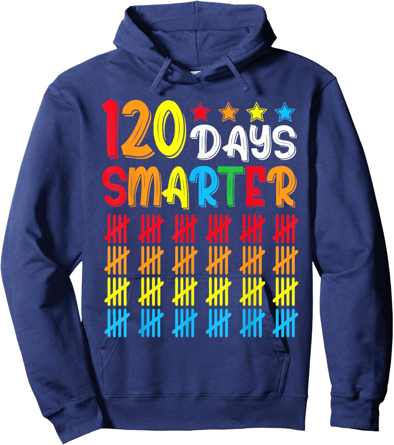 120th Day of School Teacher Child Kid Happy 120 Days Smarter Hoodie - Hoodie | Navy