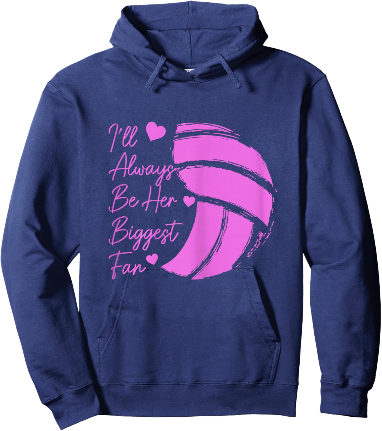 Volleyball Mom Her Biggest Fan Volleyball Daughter Hoodie - Hoodie | Navy