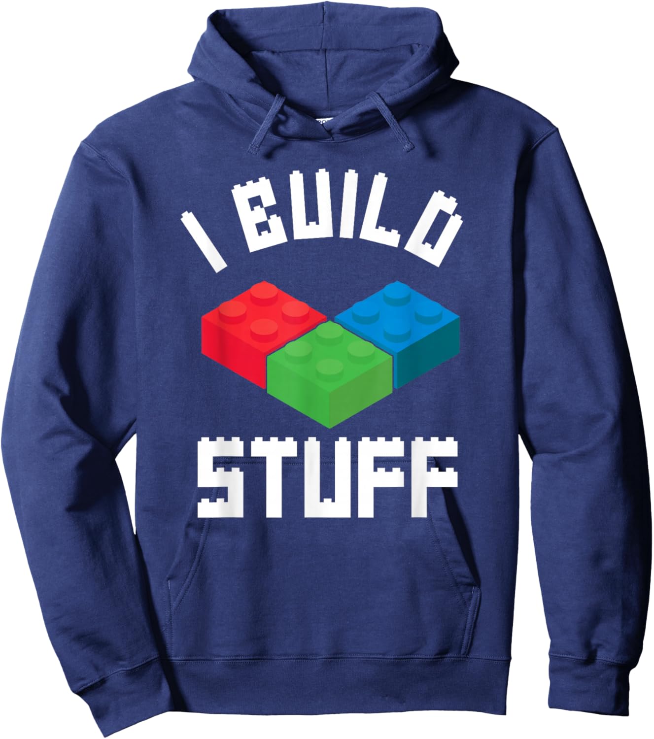Build Stuff Master Builder Building Blocks Bricklayer Bricks Hoodie - Hoodie | Navy