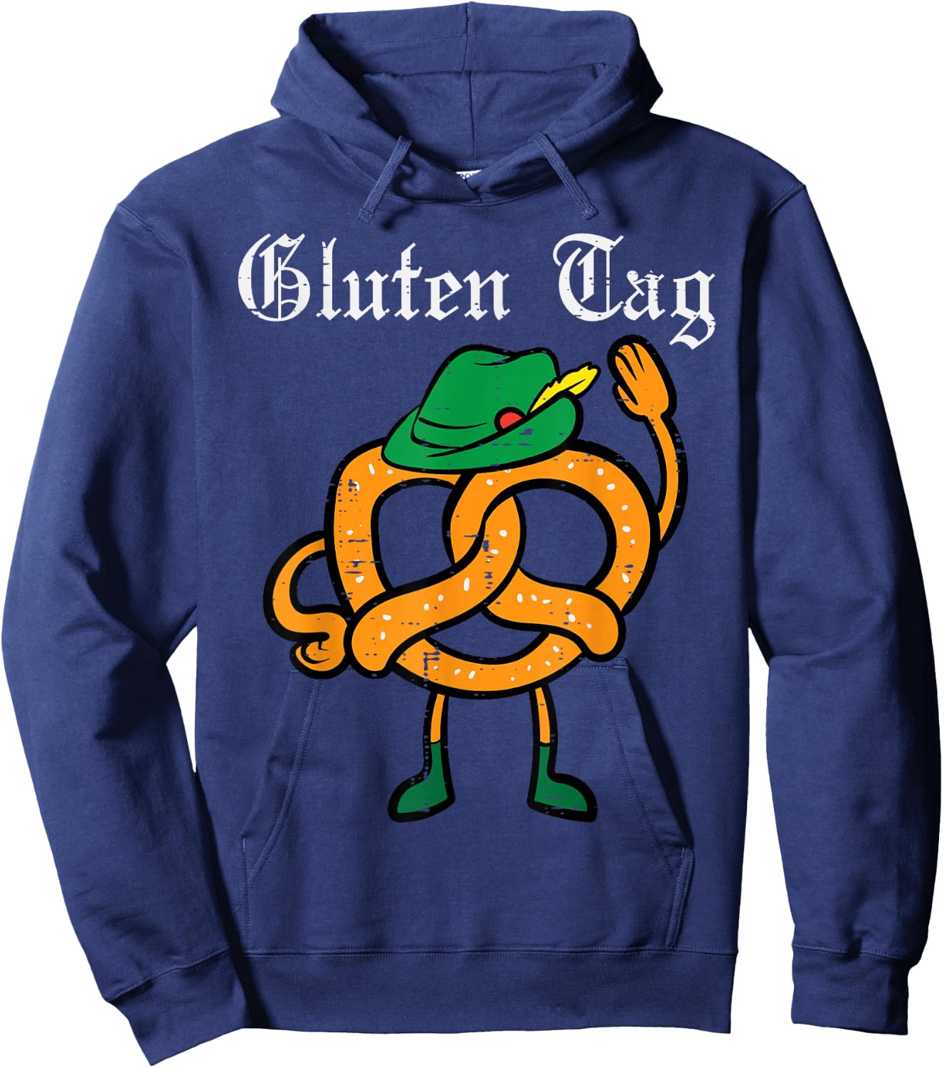 Oktoberfest Pretzel Guten Tag Funny German Women Kids Men Hoodie - Hoodie | Navy
