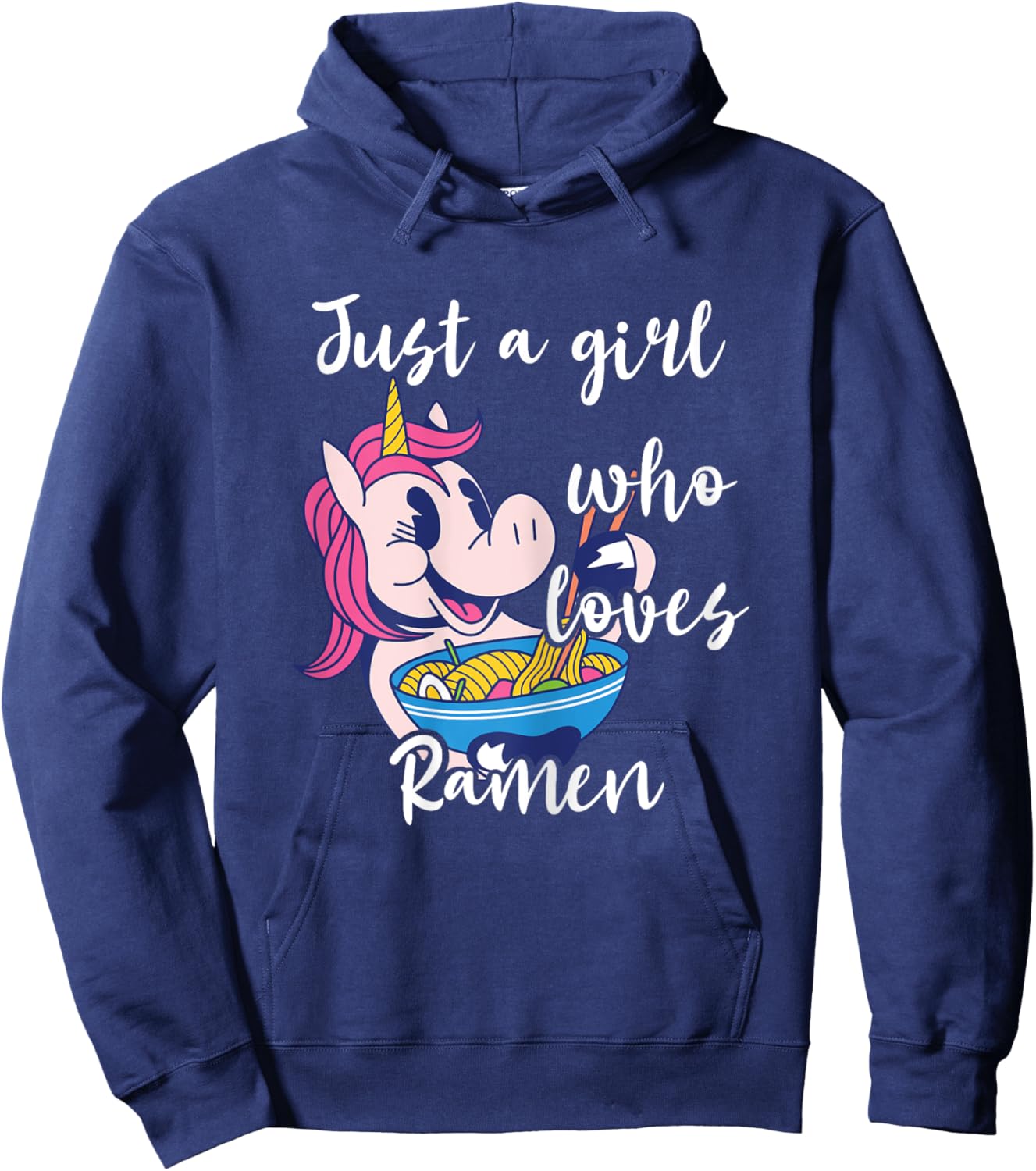 Ramen Unicorn Japanese Noodle Unicorn Manga Anime Soup Hoodie - Hoodie | Navy