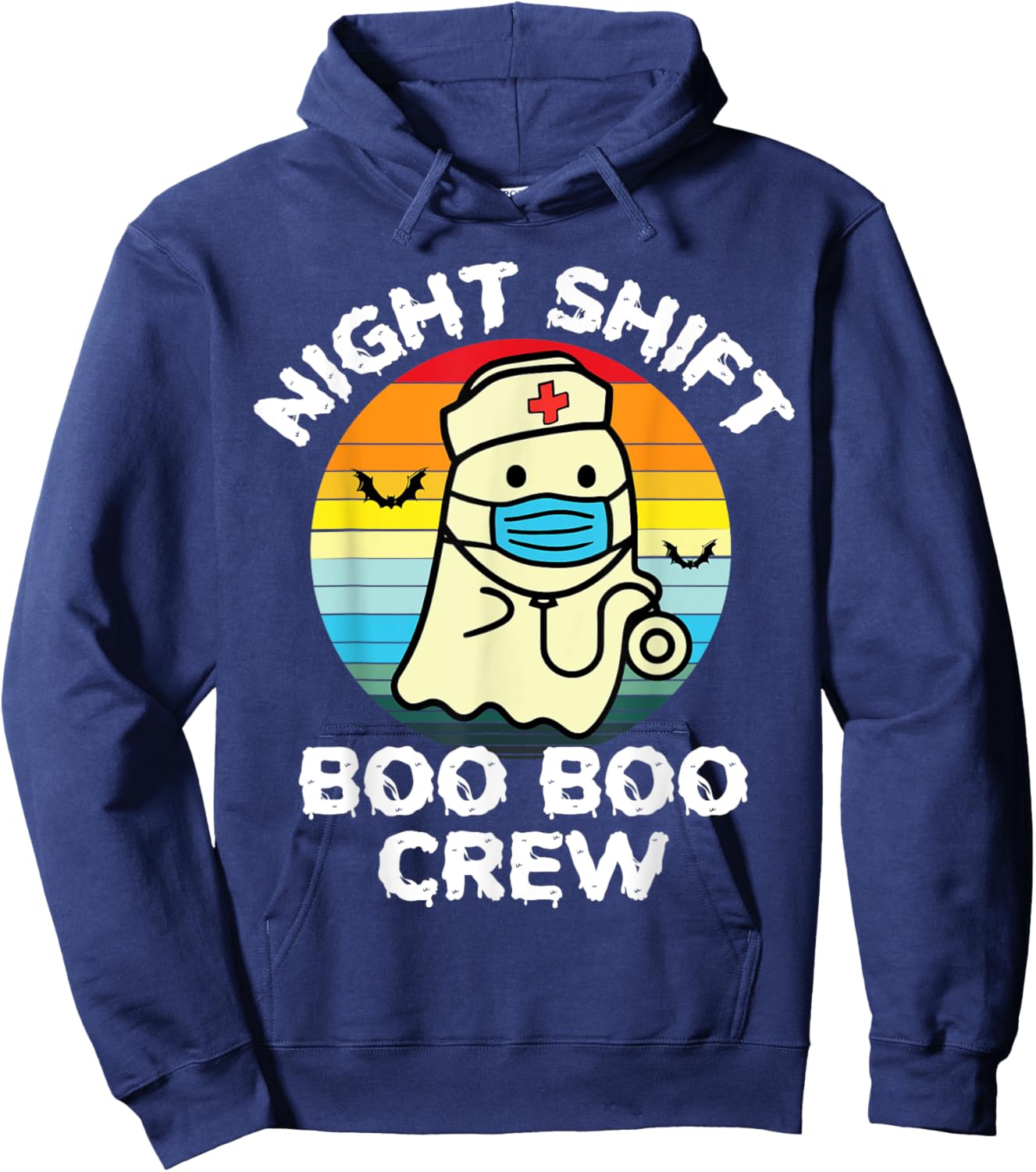 2023 Night Shift Boo Boo Crew Nurse Halloween For Nurses RN Hoodie - Hoodie | Navy