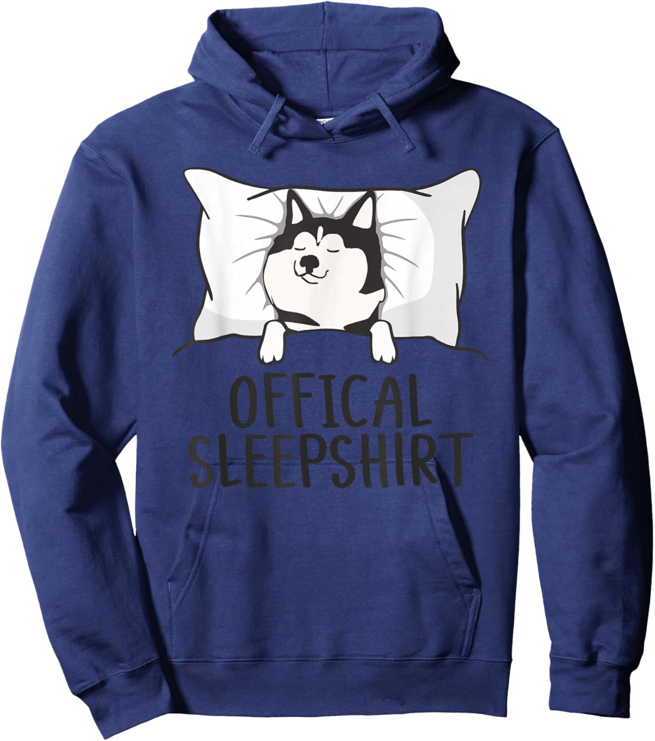 Husky Dog Pajama Funny Husky Official Sleepshirt Mom Dad Kid Hoodie - Hoodie | Navy