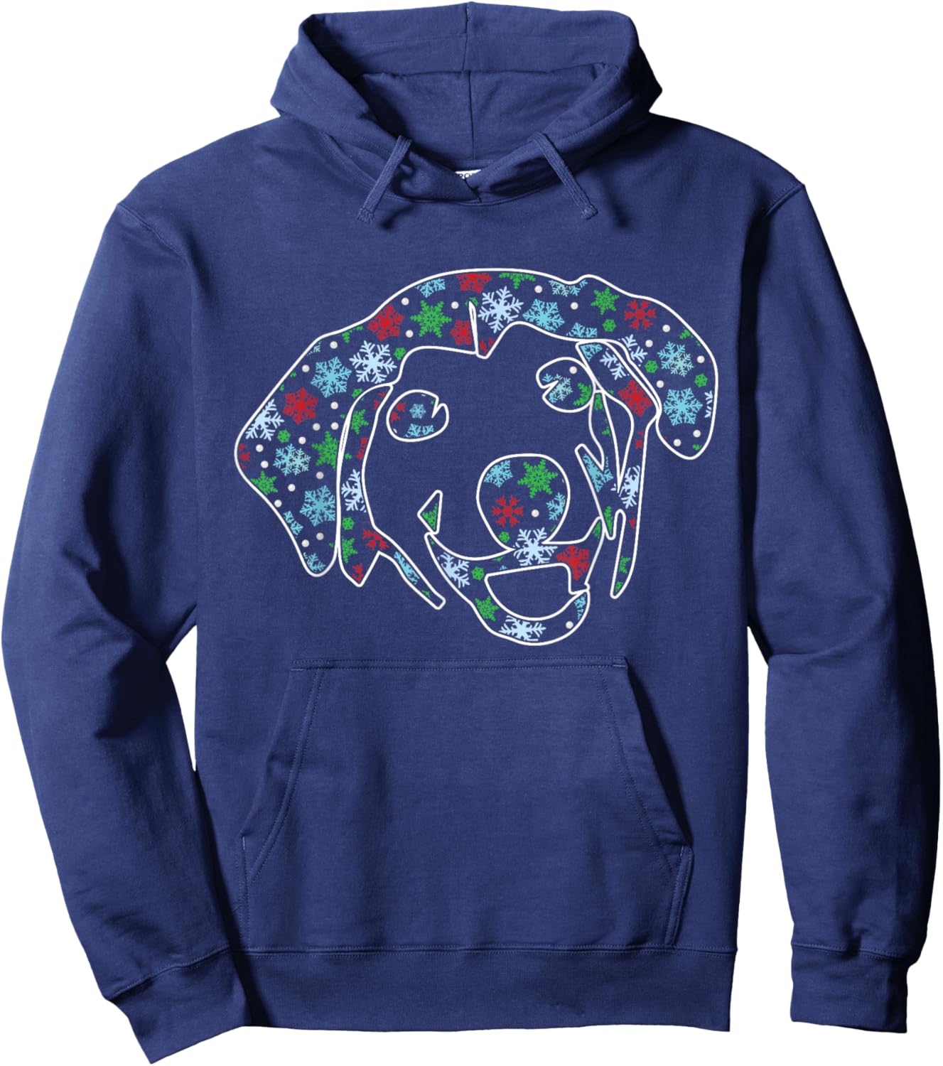 Dog Face Christmas Pattern Cute Puppy Pet Lover X-Mas Pajama Hoodie - Hoodie | Navy