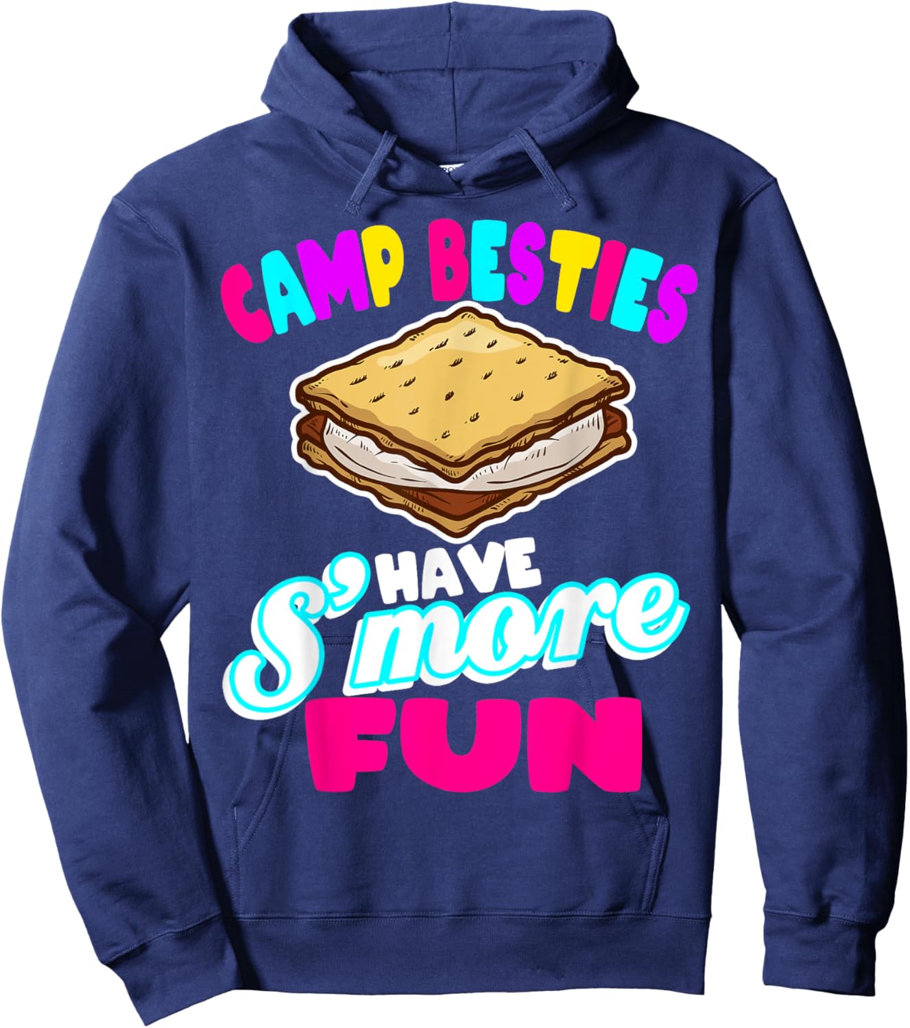 Camp Besties Best Friend Summer Camping Funny S'more Fun Men Women Kids Hoodie - Hoodie | Navy