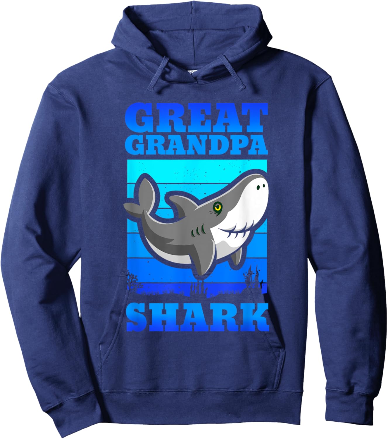 Great Grandpa Shark Cute Grandfather Grandparent Gift Hoodie - Hoodie | Navy