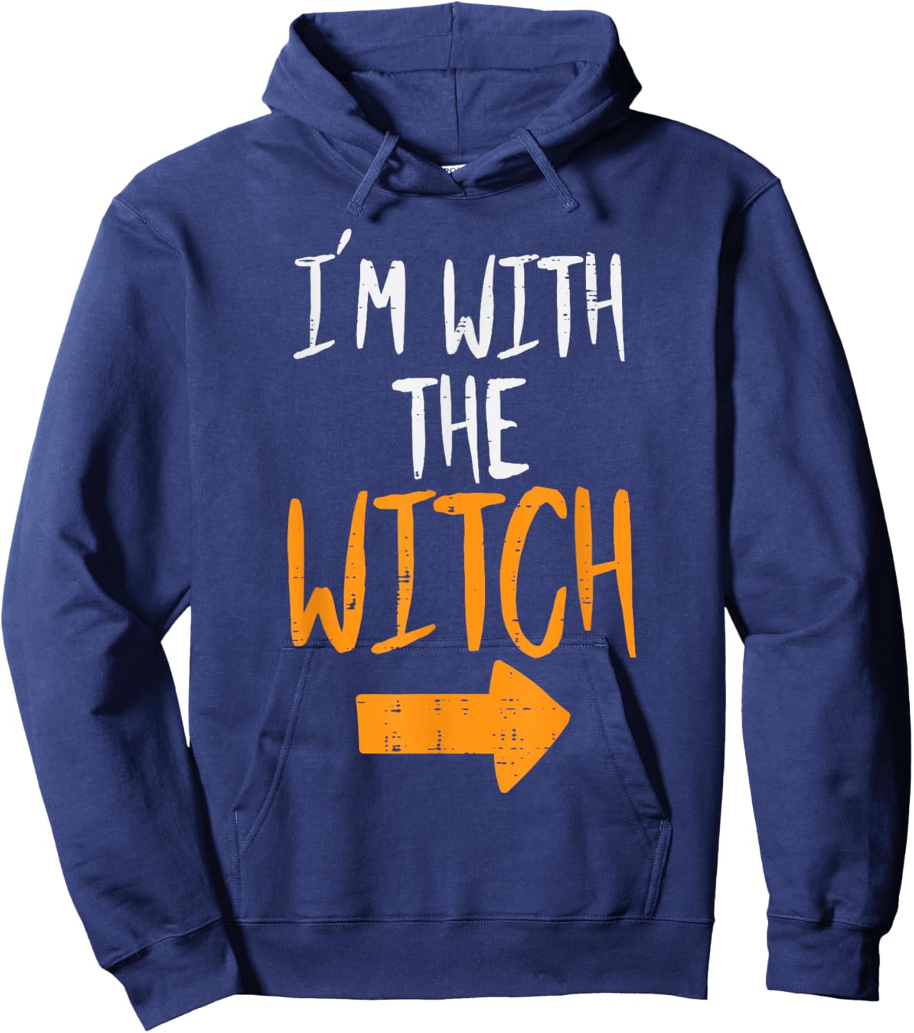 Im With The Witch Funny Halloween Matching Couple Him Men Hoodie - Hoodie | Navy