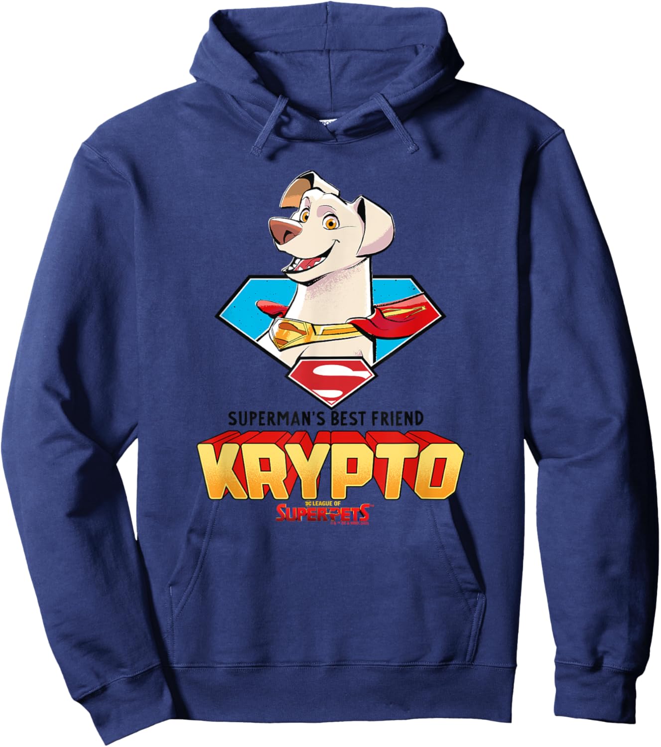 DC League Of Super-Pets Krypto The Superdog Big Face Poster Hoodie - Hoodie | Navy