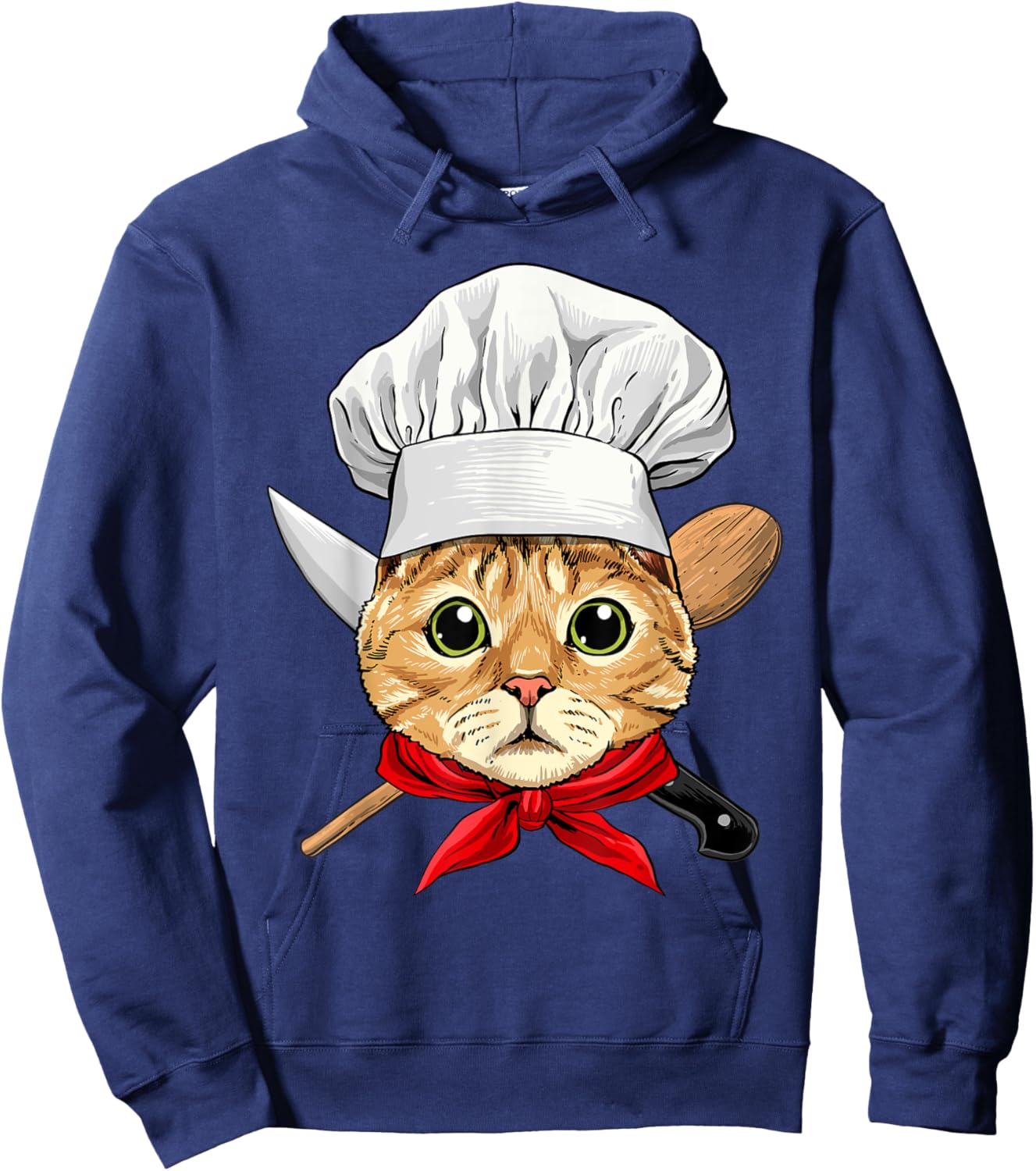Cat Chef Feline Cat Kitten, Cooking Lover Hoodie - Hoodie | Navy