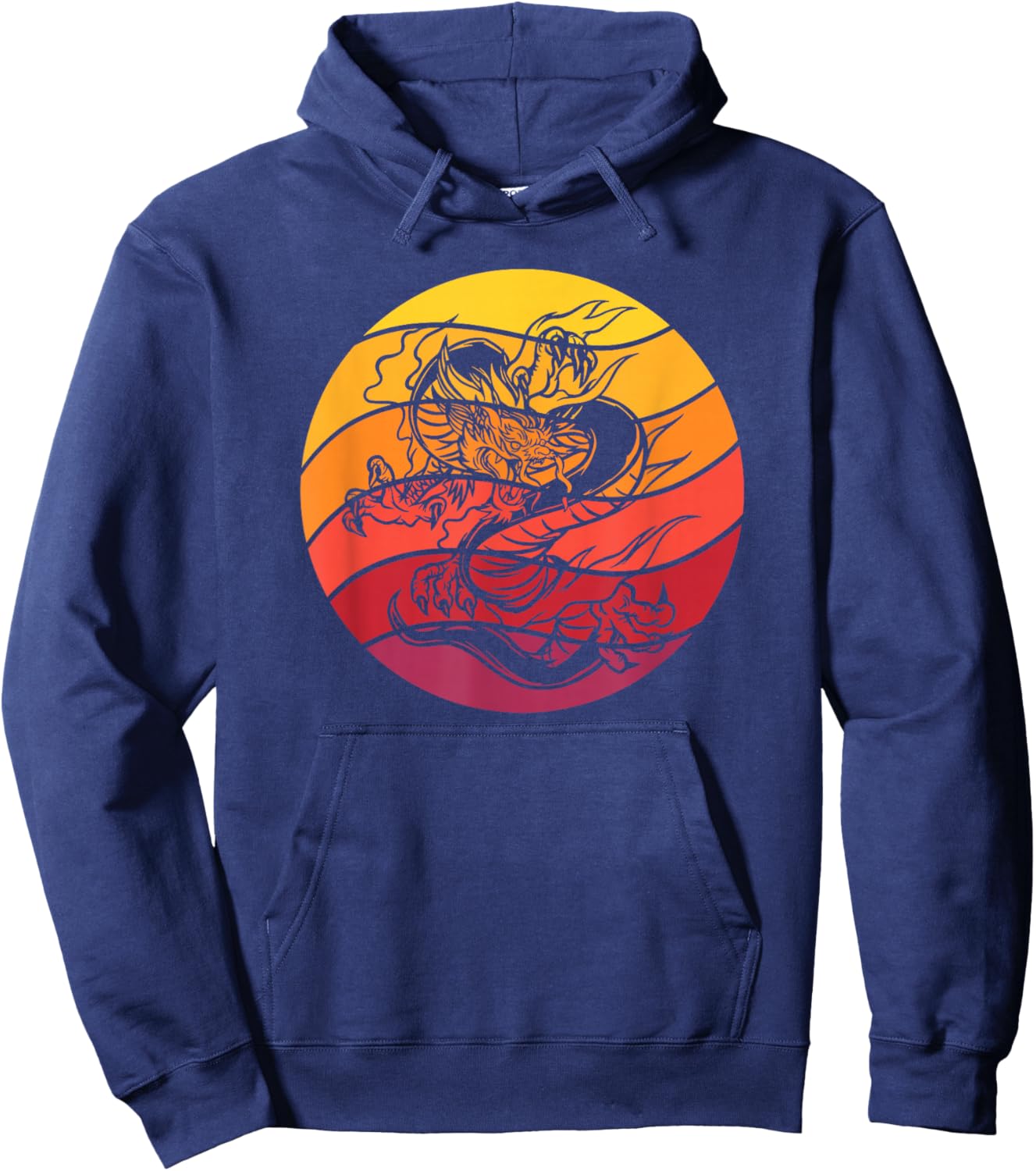 Dragon Retro Style Vintage Hoodie - Hoodie | Navy