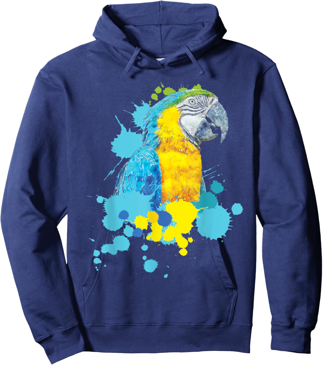 Artistic Macaw Art - Parrot Lover Birdwatcher Zookeeper Hoodie - Hoodie | Navy