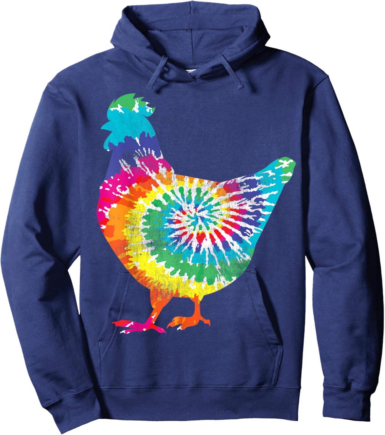 Tie Dye Chicken For Hippy Farmer Hobby Farm Hoodie - Hoodie | Navy