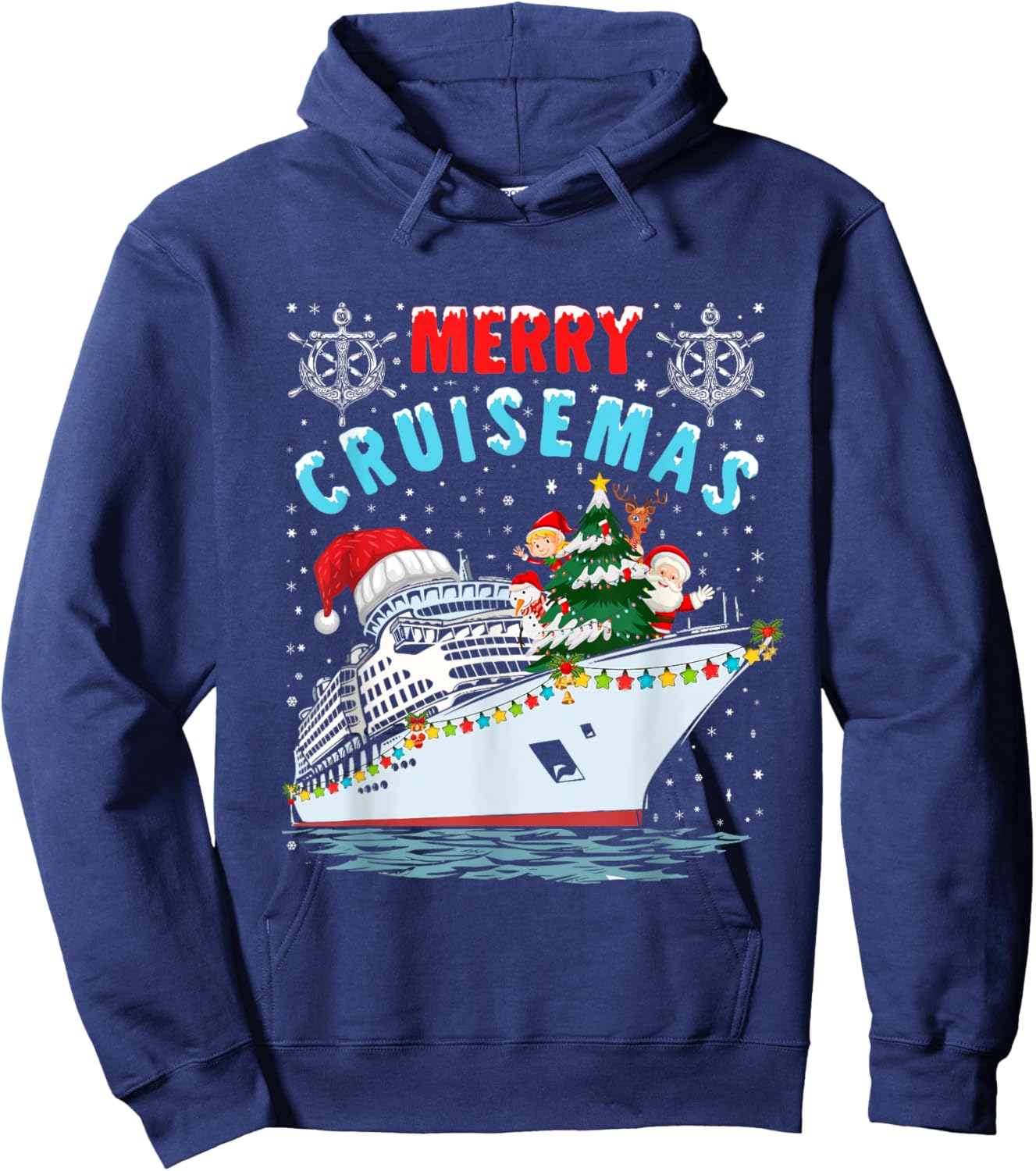 Merry Cruisemas Cruise Ship Family Christmas Hoodie - Hoodie | Navy