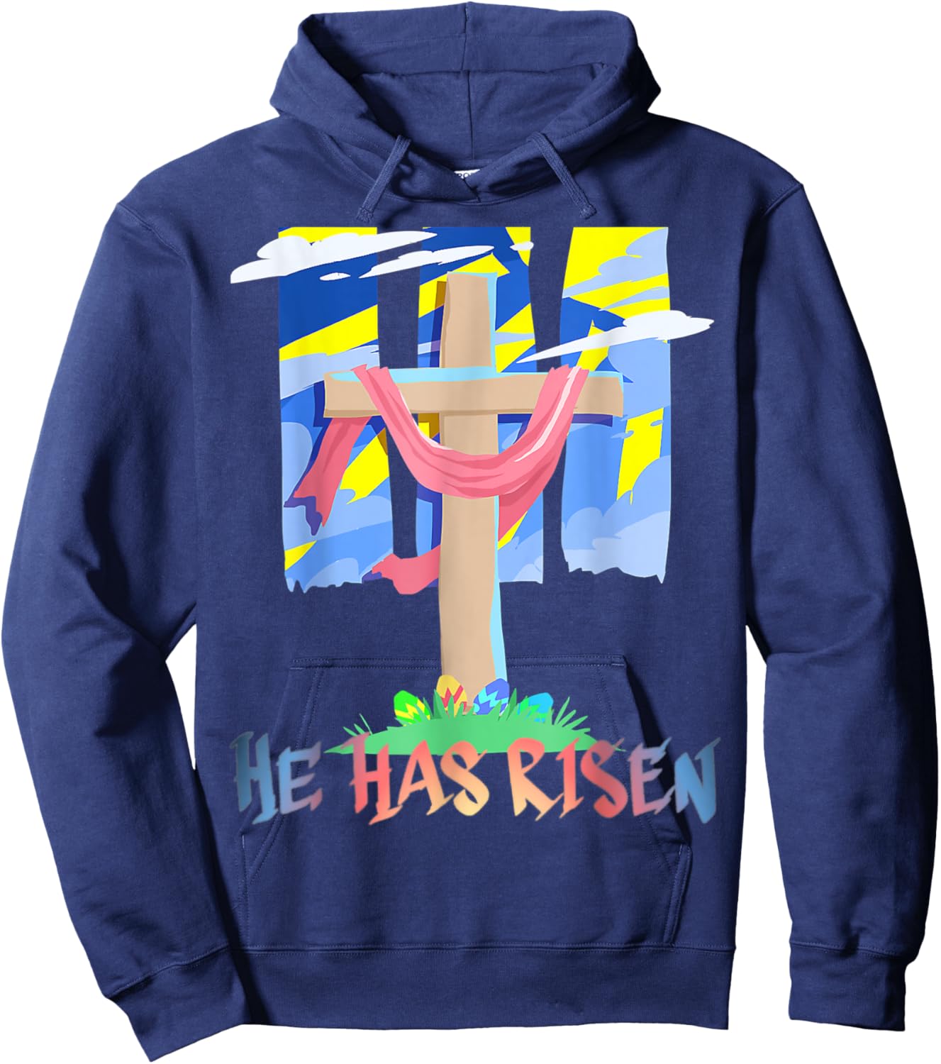 He Has Risen Christian Easter Resurrection Sunday Hoodie - Hoodie | Navy