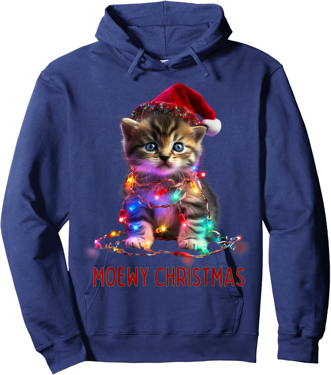 Moewy Christmas - Cat Xmas Hoodie - Hoodie | Navy