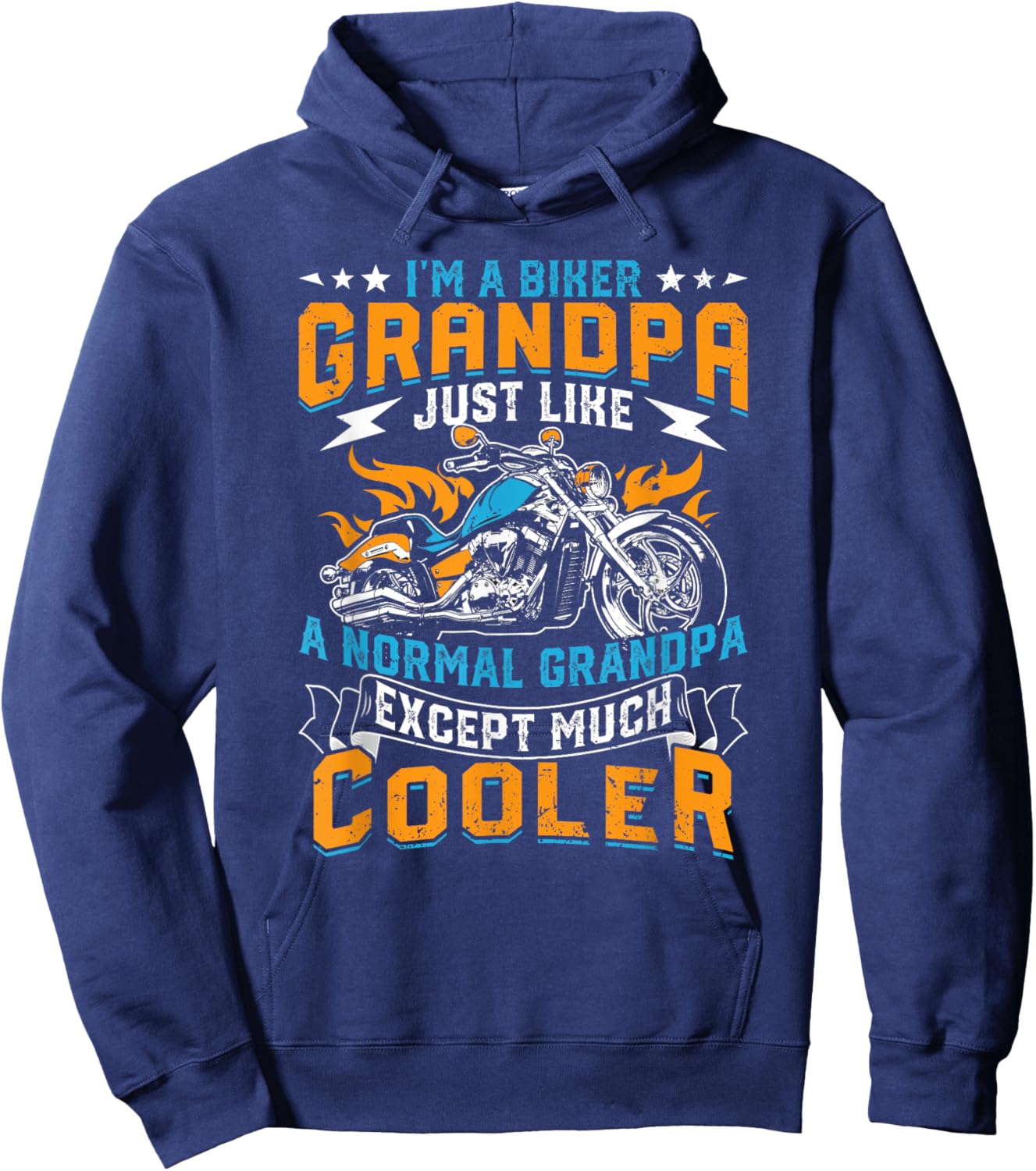 Cool grandpa motorcycle Gift Hoodie - Hoodie | Navy