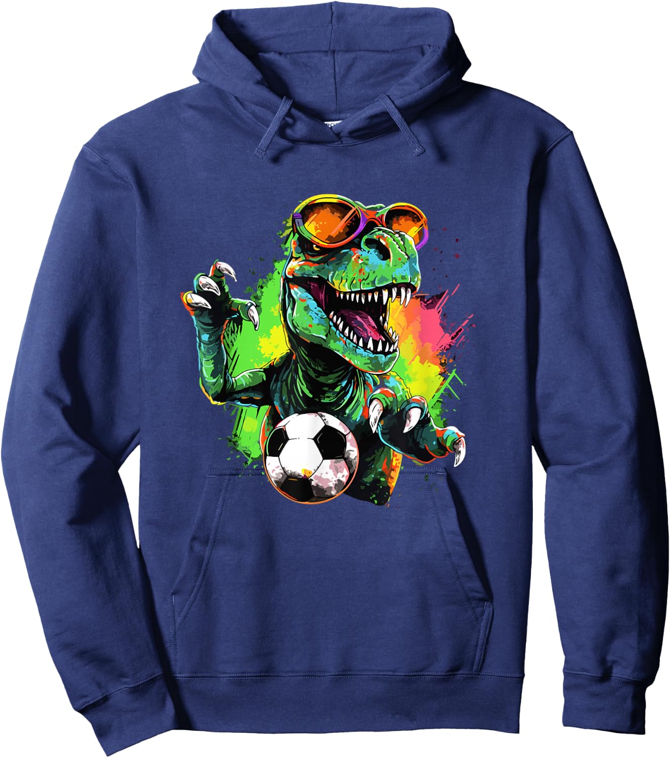 Dinosaur Soccer Apparel Trex Soccer Player Dino Lover Kids Hoodie - Hoodie | Navy