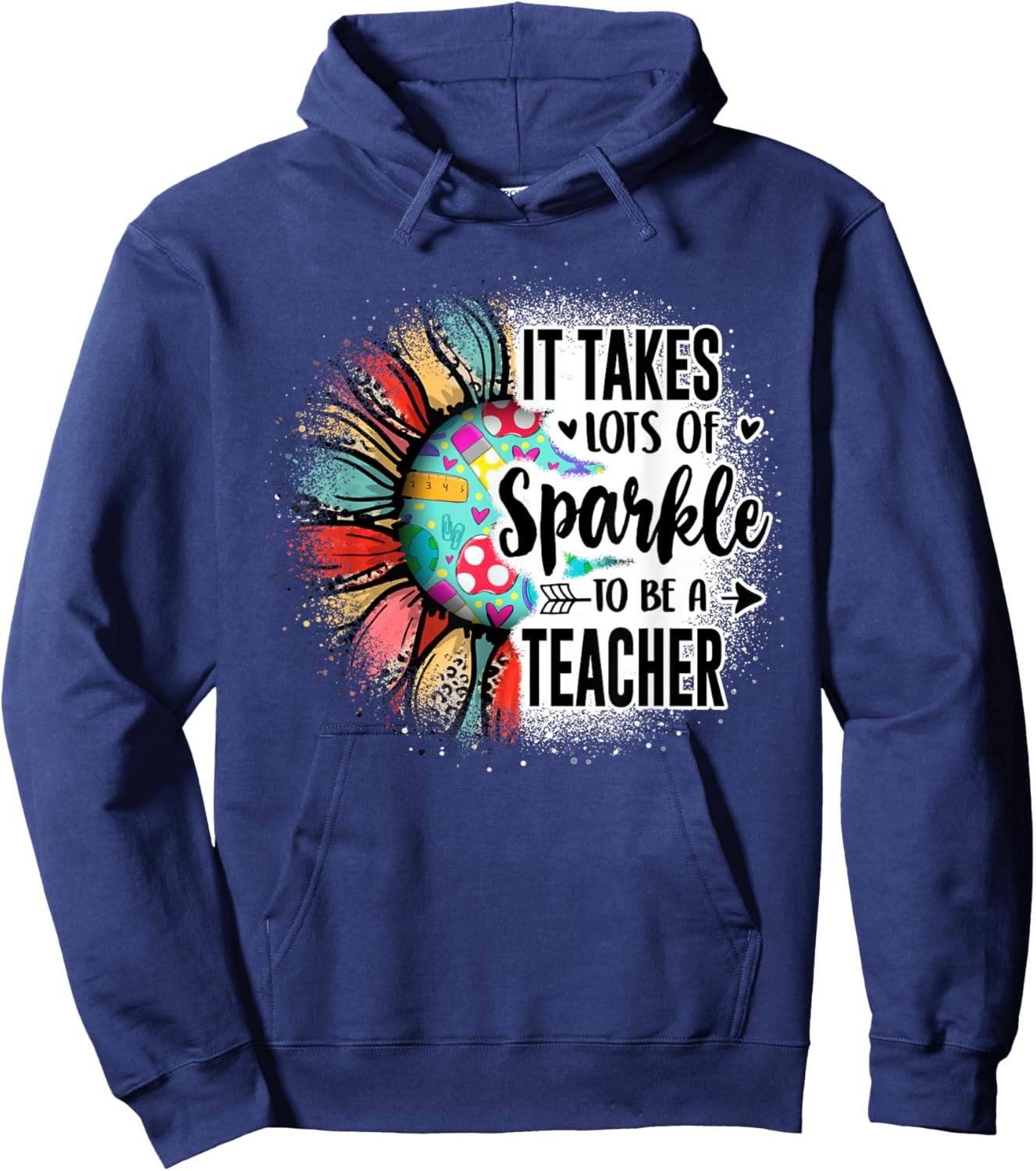 It Take Lots Of Sparkle To Be A Teacher With Sunflower Hoodie - Hoodie | Navy