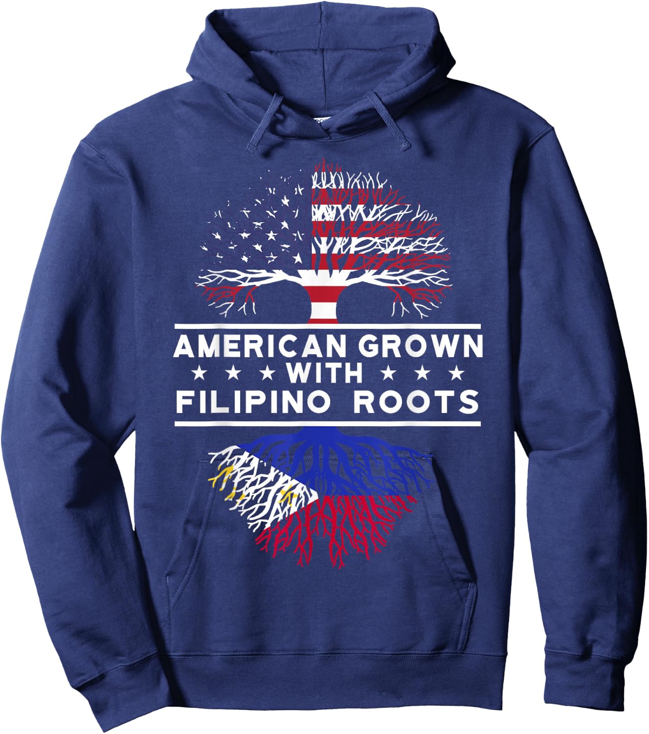 American Grown with Filipino Roots - Philippines Hoodie - Hoodie | Navy