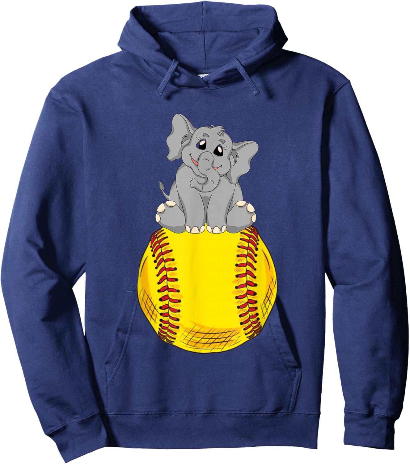 Fastpitch Elephant Funny Softball Hoodie - Hoodie | Navy