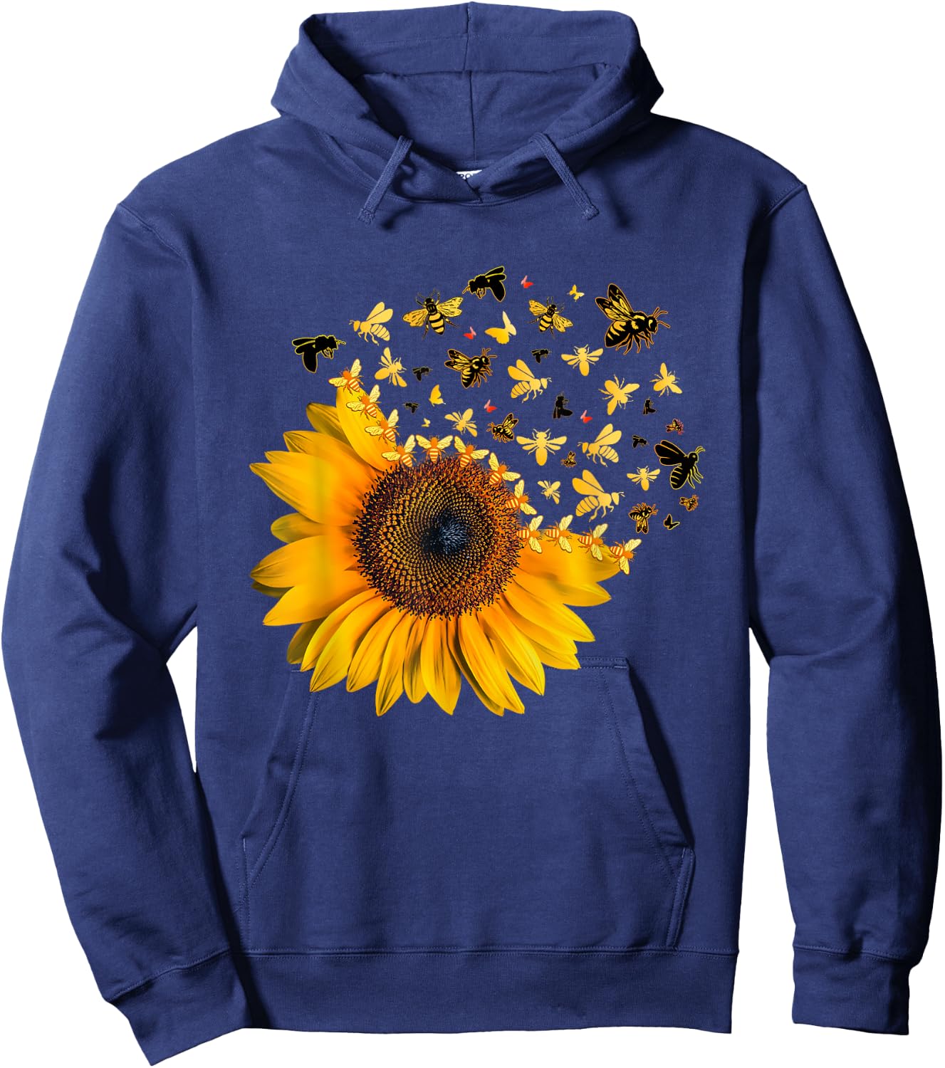 Bee Sunflower Lover Bumblebee Honey Bees Design Hoodie - Hoodie | Navy