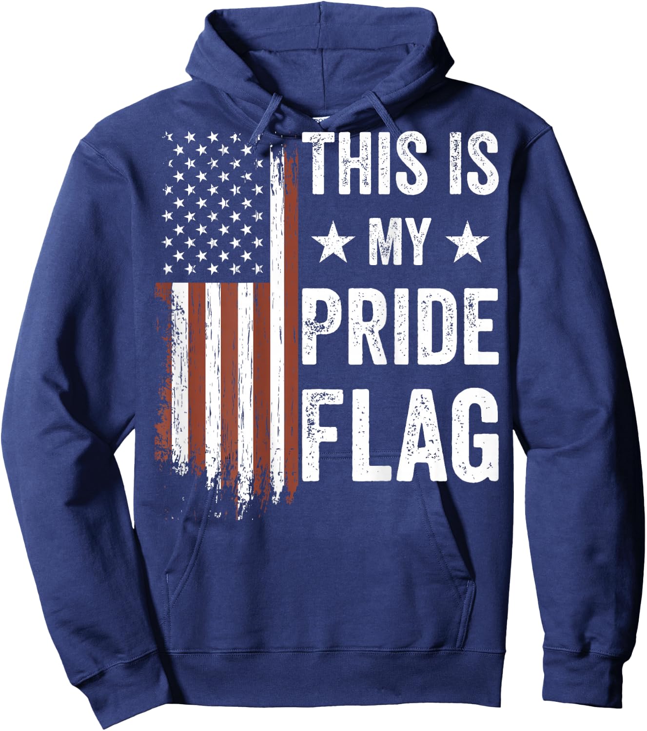 This is My Pride Flag American Patriotic 4th of July (Back) Hoodie - Hoodie | Navy