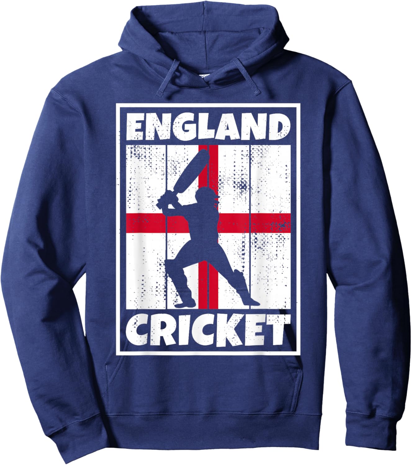 English Cricket Fan Flag of England Cricket Hoodie - Hoodie | Navy